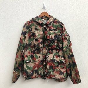 Swiss Army M70 Hooded Jacket Mens M/L  Alpenflage Parka Field Military  READ